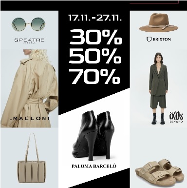 Od 17.11. do 27.11. Total IN Concept Store nudi nevjerojatne popuste od 30%, 50% i 70%! 🛍️ Spremi se za shopping ludilo i zgrabi svoje omiljene komade po najboljim cijenama!